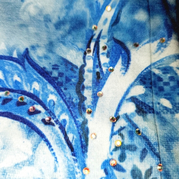 Time and Tru NWT Sleeveless Above the Knee Sublimation Dress Blue 629 - Picture 8 of 8